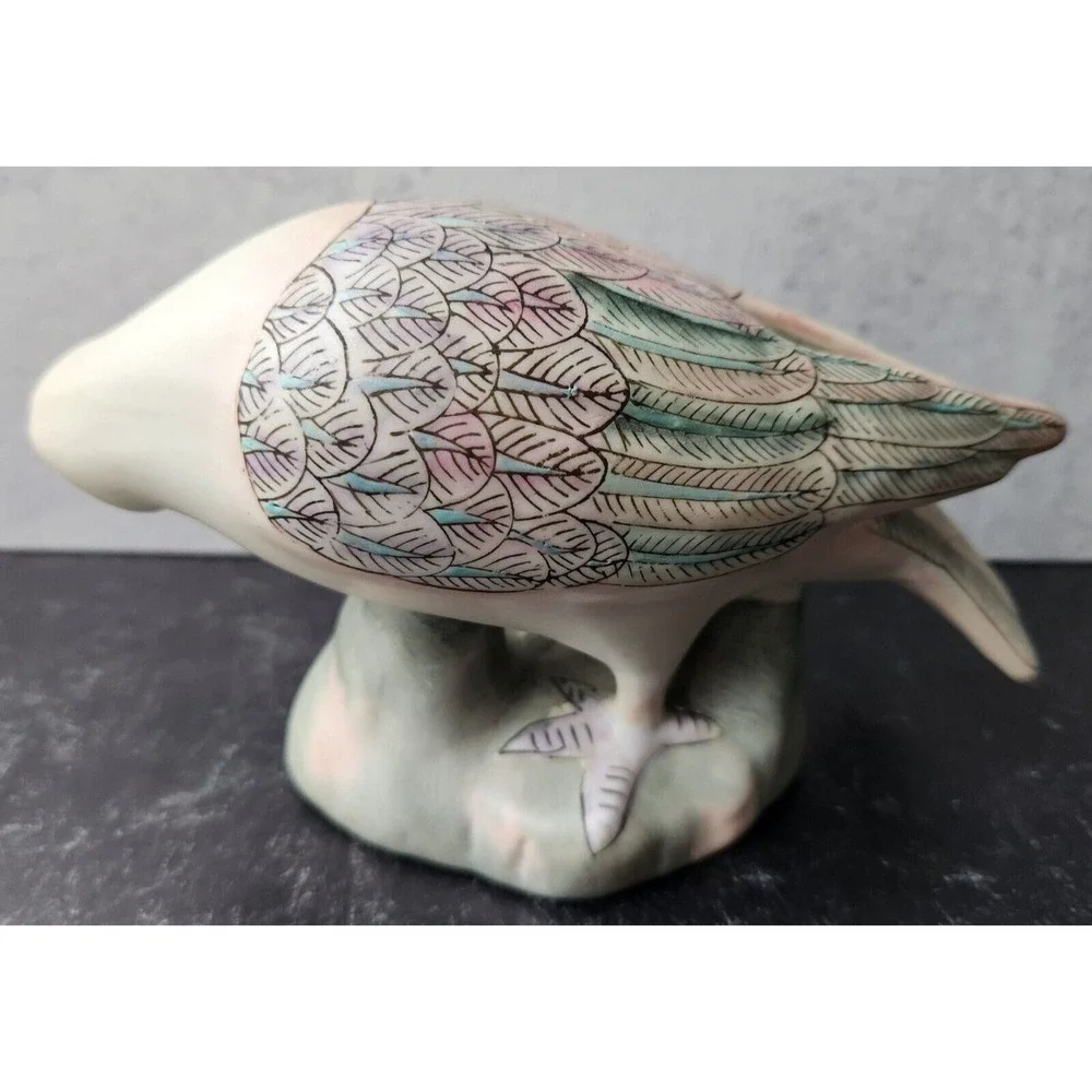 Pair 1950s Vintage Porcelain Dove Pigeon Bird Pastel 6